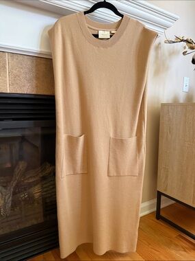 Maeve Sleeveless Knit Maxi Dress in Camel